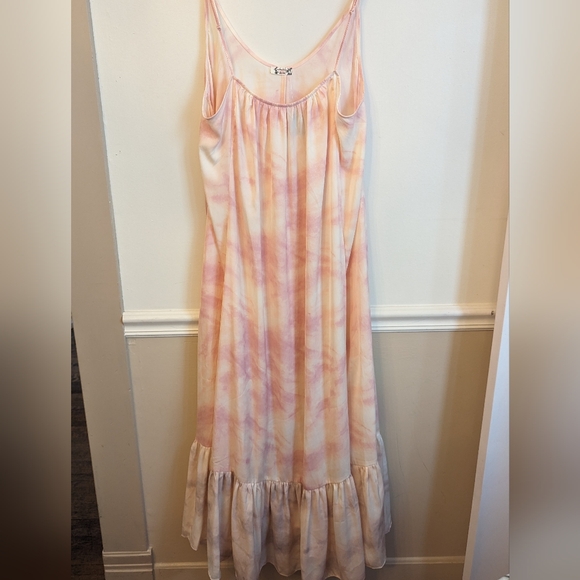 NWT Free People Intimately Full On Maxi Slip Dress Pink Tie Dye Size M - Picture 2 of 6